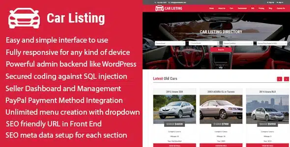 Carlisting - Auto and Car Listing Multi-Vendor Directory CMS