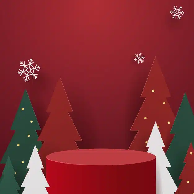 Christmas themed podium illustration Premium Vector