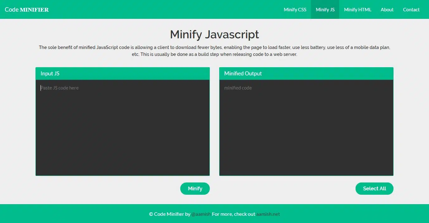 Code Minifier - Compress CSS JS and HTML Files