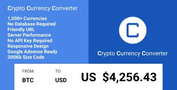 Crypto Currency Converter v1.0.7 - Cryptocurrency converter script