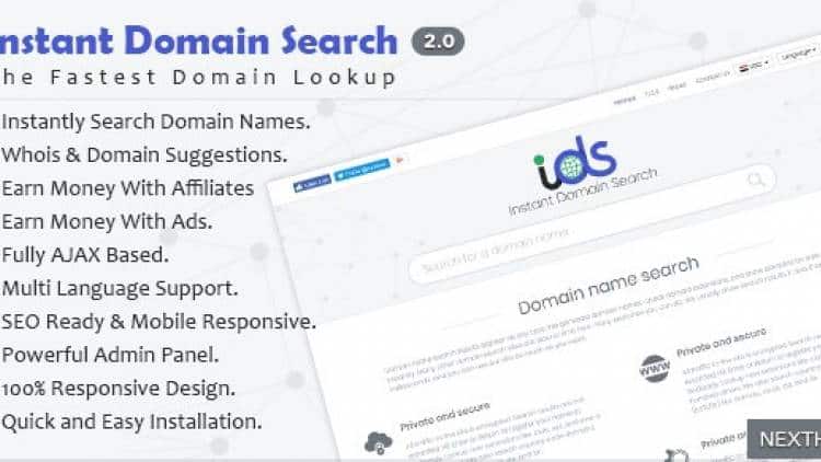 Instant Domain Search Script v2.0 - Instant Domain Search