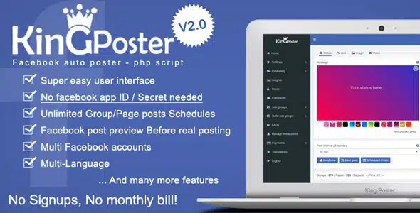 King poster v2.7.5 NULLED - auto-post on Facebook