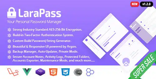 LaraPass v1.1.0 NULLED - your personal password manager