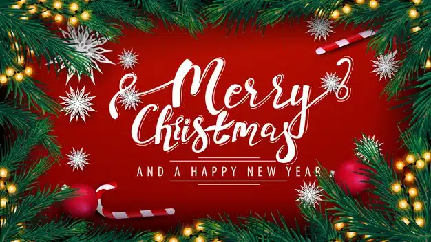 Merry christmas and happy new year Premium Vector