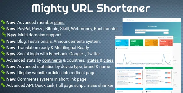 Mighty URL Shortener - Short URL Script
