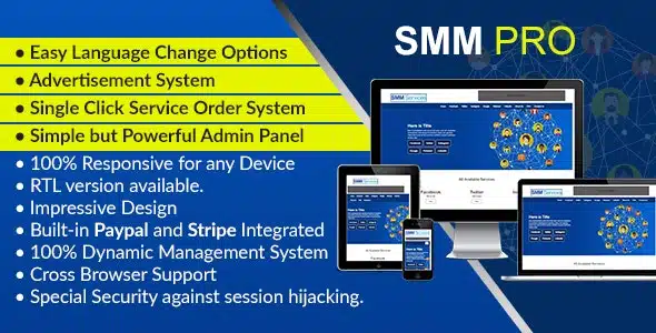 SMM Pro - Dynamic Social Media Marketing Services Script