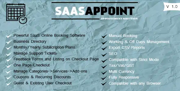 SaasAppoint NULLED - Powerful Booking System