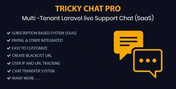 Tricky Chat Pro - Multi Tenant Live Support Chat (SaaS)