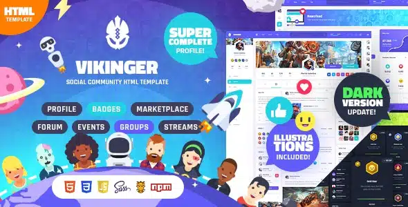 Vikinger - Social Community and Marketplace HTML Template
