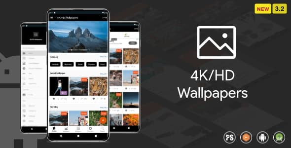 Wallpaper Android App ( Auto Shuffle + Gif + Live + Admob + Firebase Noti + PHP Backend)