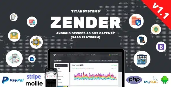 Zender 1.0 - Android Mobile Devices as SMS Gateway (SaaS Platform)
