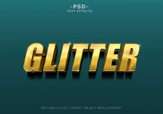 3d glitter gold effect editable text Premium Psd