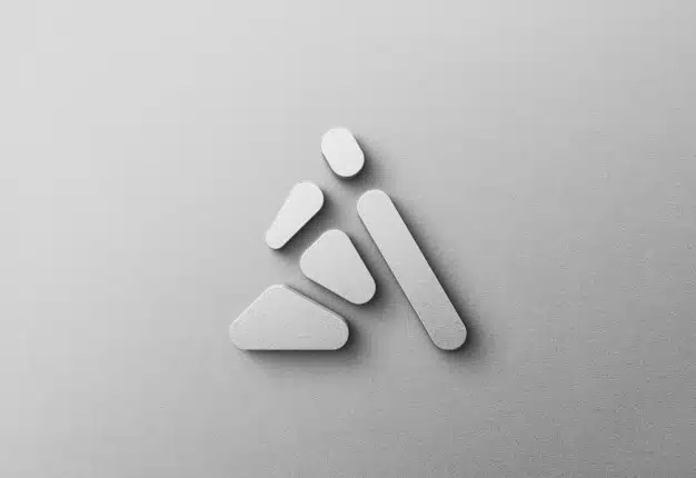 3d logo mockup on white matted wall Premium Psd