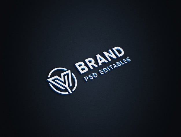 3d paper logo mockup Premium Psd