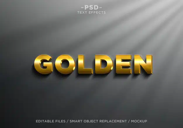3d realistic golden effects editable text Premium Psd