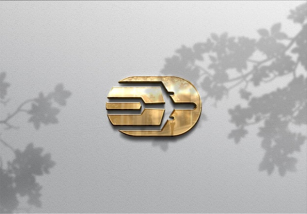 3d realistic logo mockup on wall Premium Psd