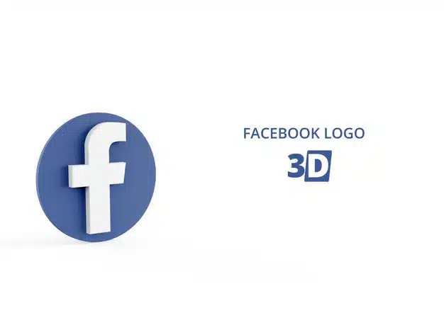 3d rendering of facebook logo Premium Psd