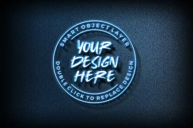 3d text effect logo mockup Premium Psd
