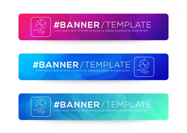 Abstract web banner design background or header templates. fluid gradient shapes composition with colorful bright colors Premium Vector