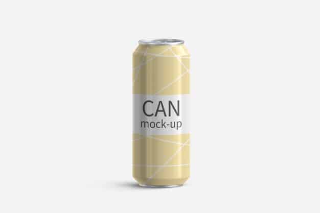 Aluminum can on white background 3d render mockup Premium Psd