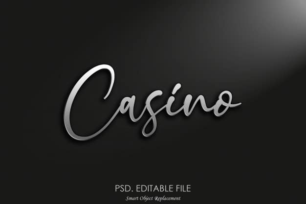 Casino 3d logo mockup Premium Psd