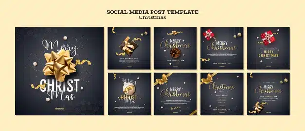 Christmas instagram post collection Free Psd