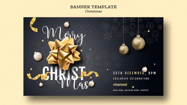Christmas party banner template Free Psd