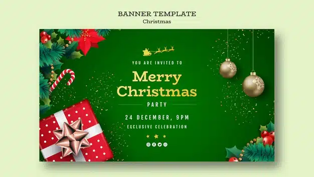 Christmas party banner template Free Psd