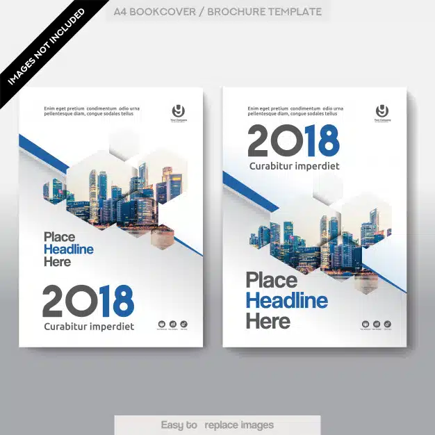 City background business book cover design template Premium Vector