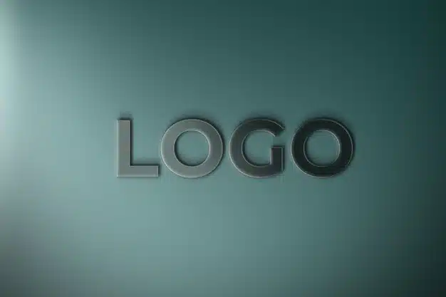 Close up on 3d logo mockup isolated Premium Psd