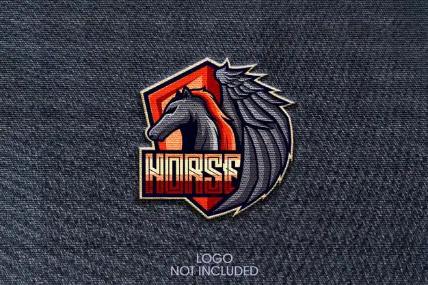 Close up on embroidery logo mockup on cloth Premium Psd