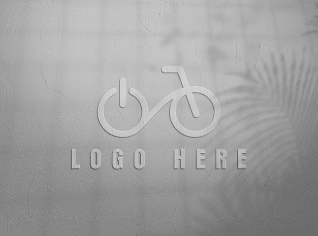 Close up on logo mockup design in wall Premium Psd