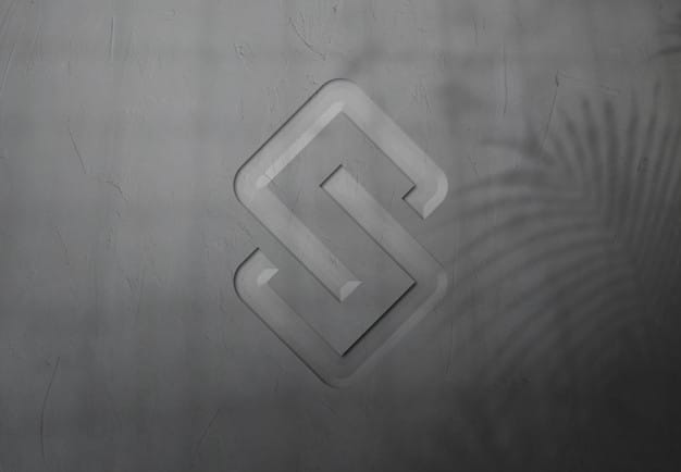 Close up on logo mockup in wall design Premium Psd