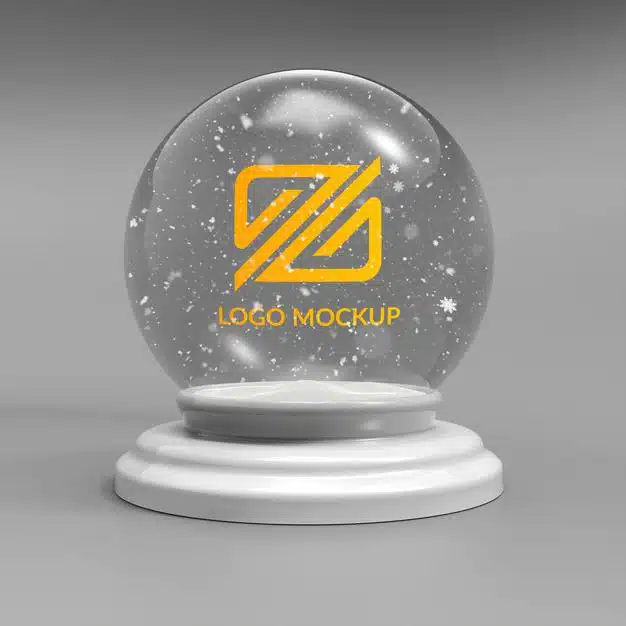 Close up on logo mockup snowball Premium Psd