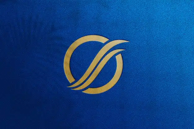 Close up on luxury logo mockup detail Premium Psd
