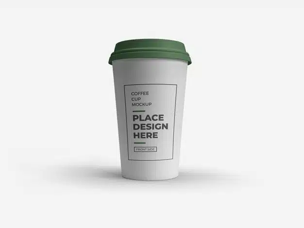 Coffee cup packaging mockup isolated Premium Psd