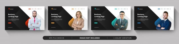 Corporate business landing page template Premium Vector