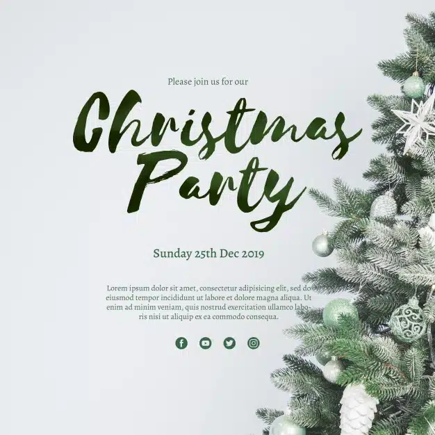 Creative christmas party cover template Free Psd
