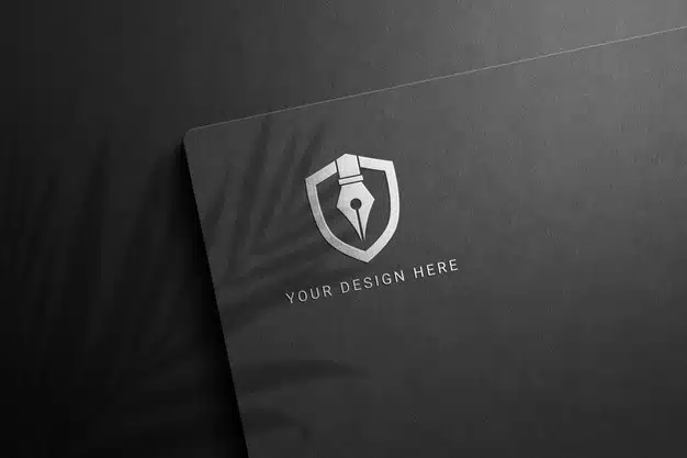 Dark paper logo mockup Premium Psd