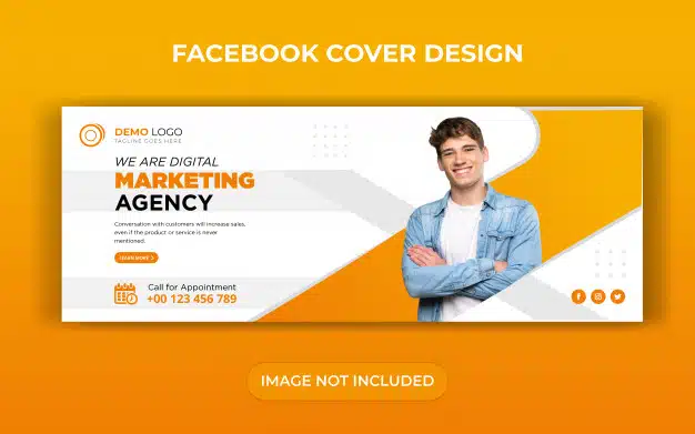 Digital business marketing facebook cover template design Premium Vector