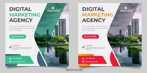 Digital marketing agency social media post Premium Vector