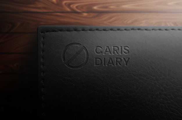 Elegant black notebook logo mockup Premium Psd