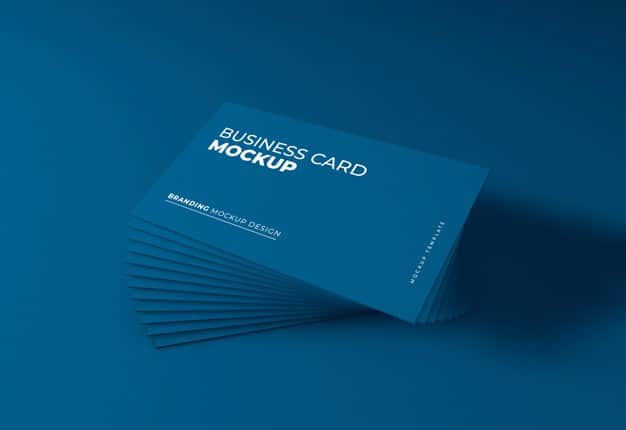 Elegant dark blue business card mockup Premium Psd