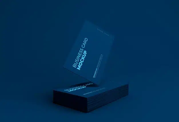 Elegant dark business card mockup Premium Psd
