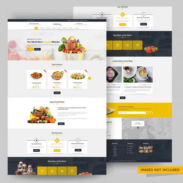 Food store web template premium psd Premium Psd
