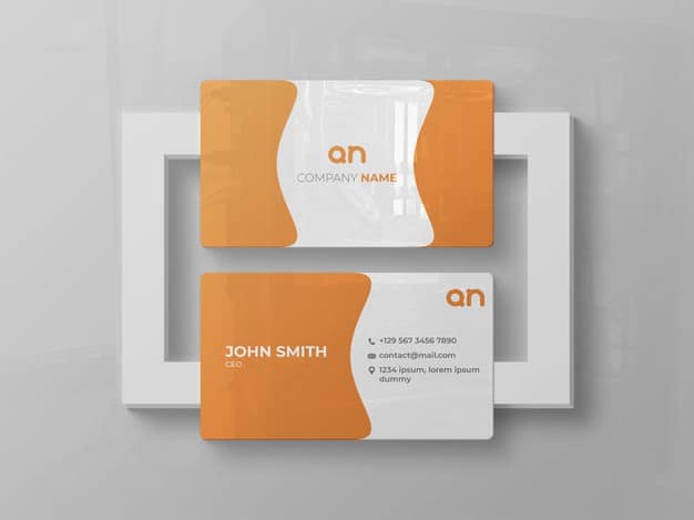 Glossy business card front and back side mockup Premium Psd