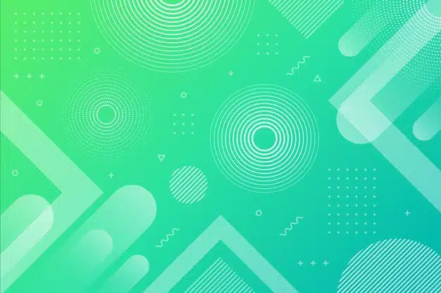 Gradient green blue abstract geometric background Premium Vector
