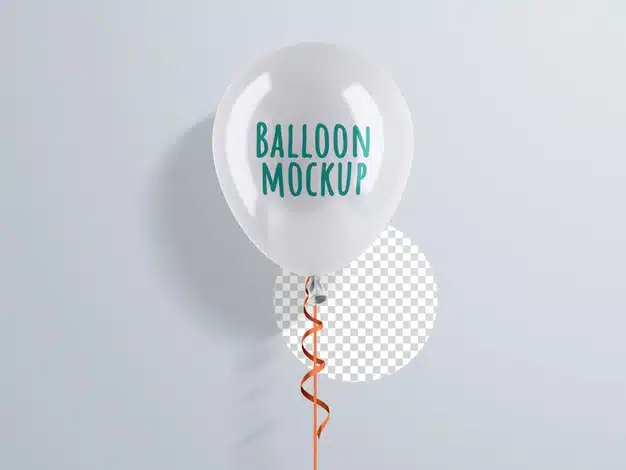 Helium balloon mockup with ribbon Premium Psd