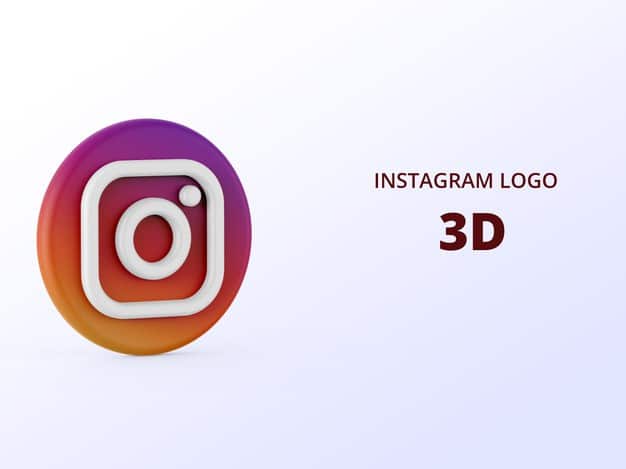 Instagram logo 3d rendering Premium Psd