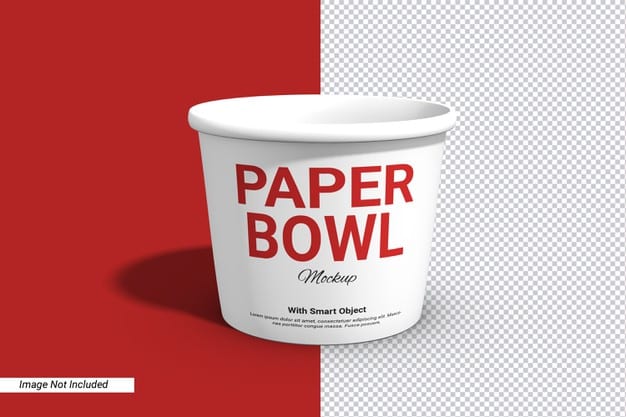 Label paper bowl cup mockup isolated Premium Psd